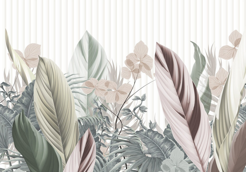 Jardim tropical em riscas — design completo