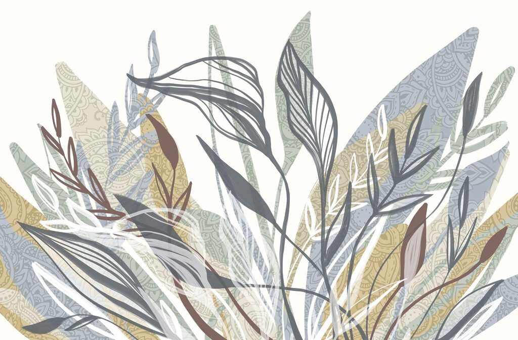 Folhas coloridas com estrutura — design completo