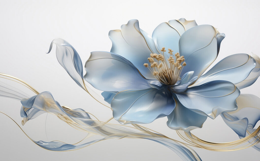 Flor com detalhes dourados — design completo