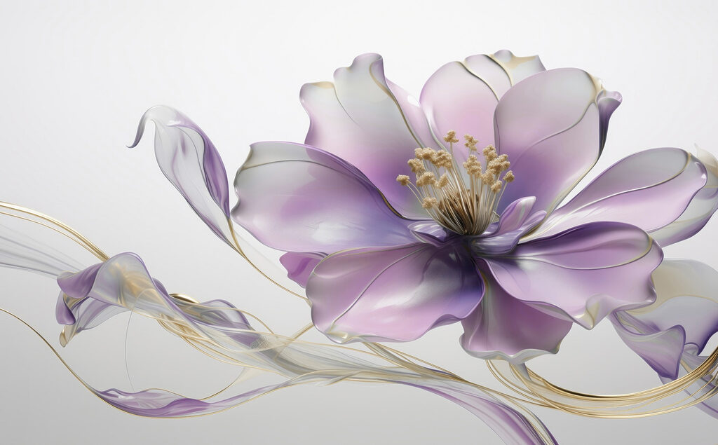 Flor com detalhes dourados — design completo