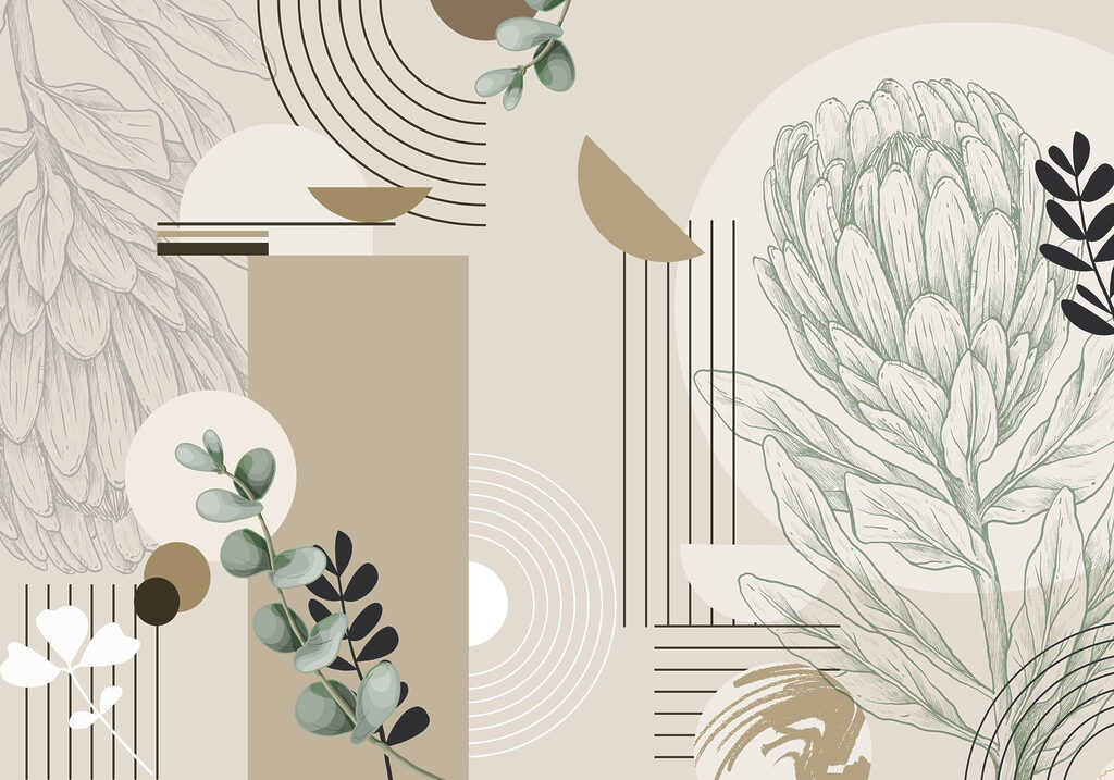 Flor com arcos geométricos — design completo