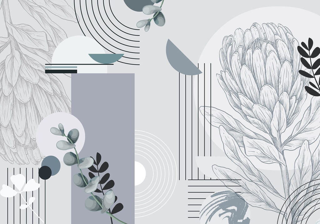 Flor com arcos geométricos — design completo