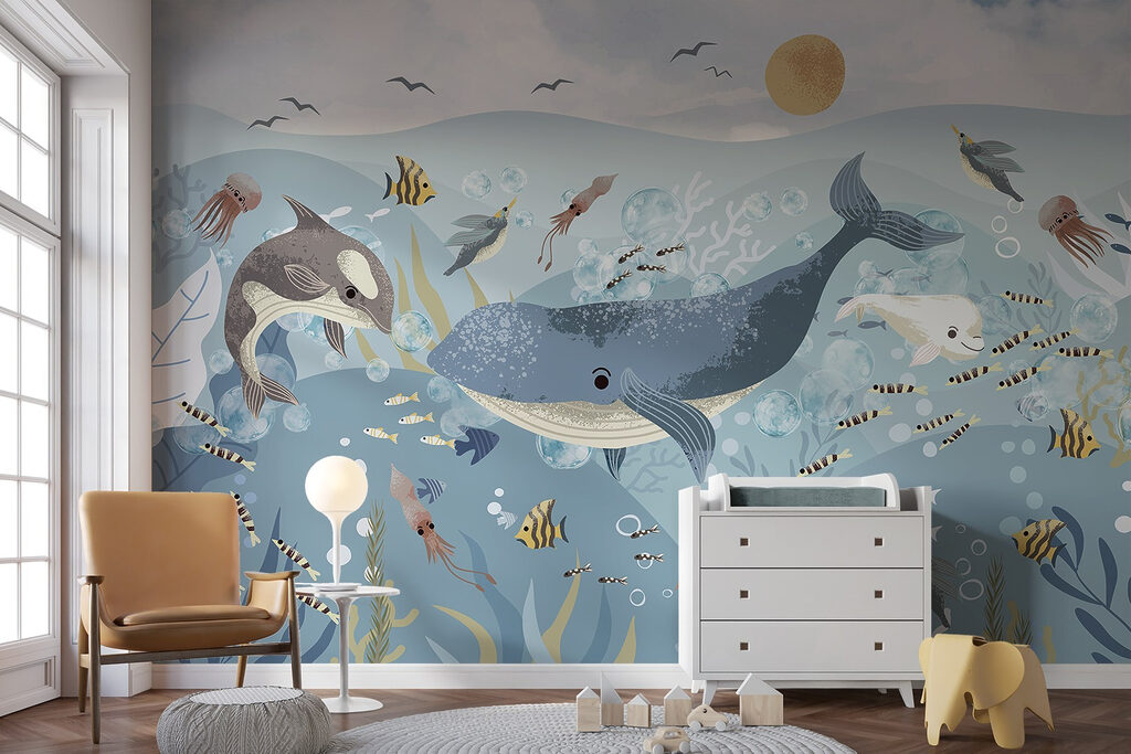 Baleia entre pequenos peixes — interior 3