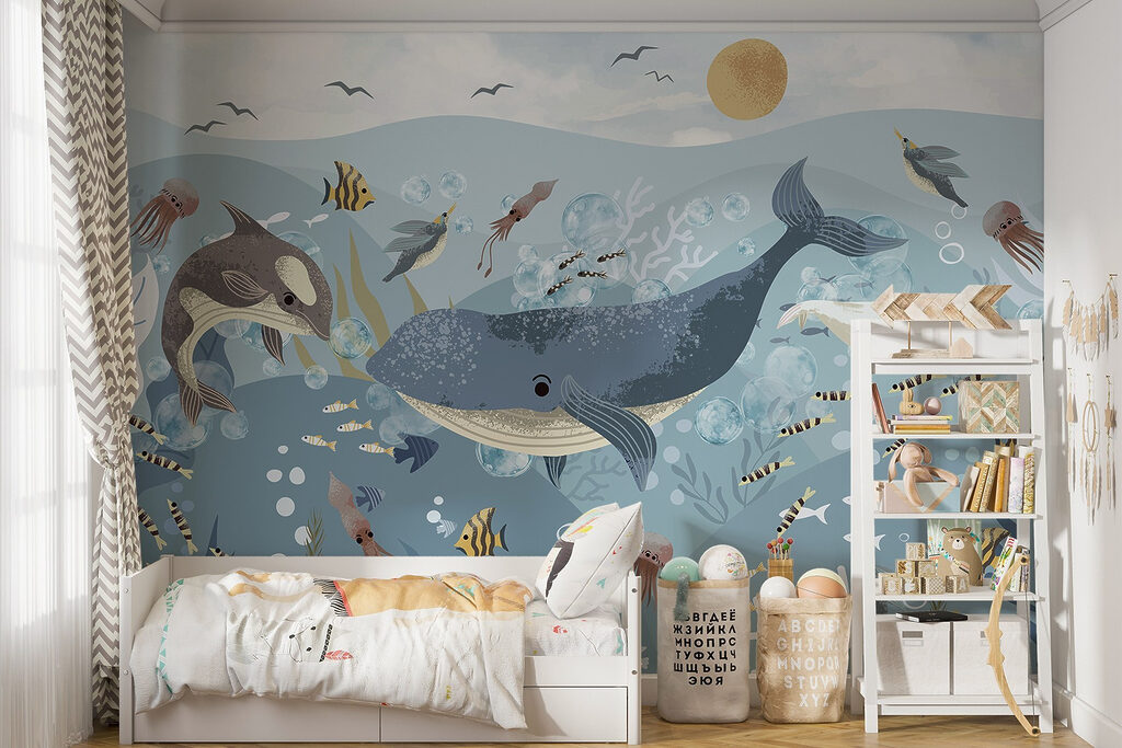 Baleia entre pequenos peixes — interior 4