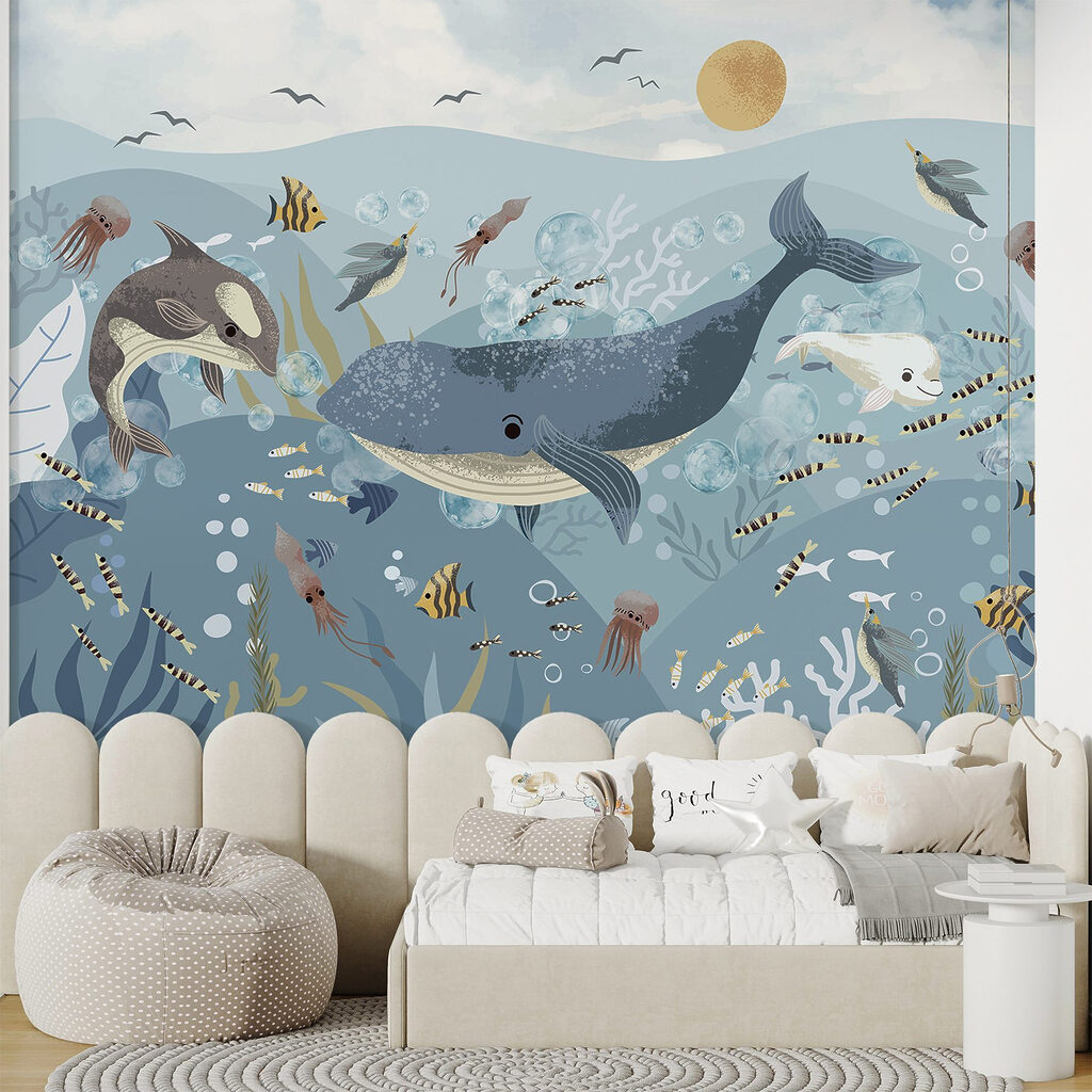 Baleia entre pequenos peixes — interior 6