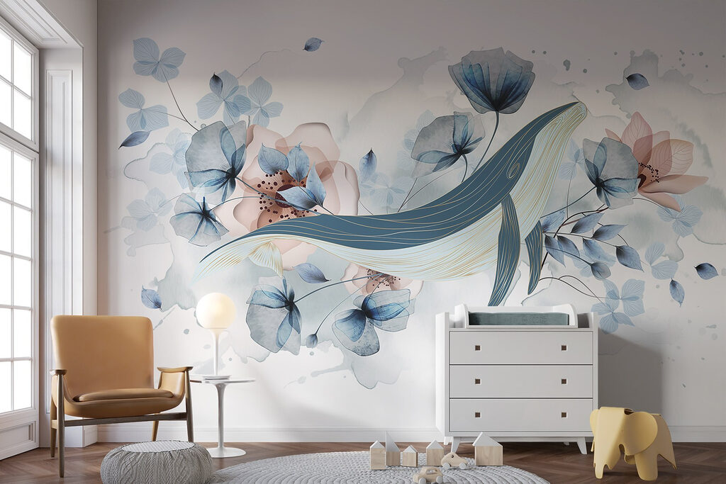 Baleia entre flores azuis — interior 4