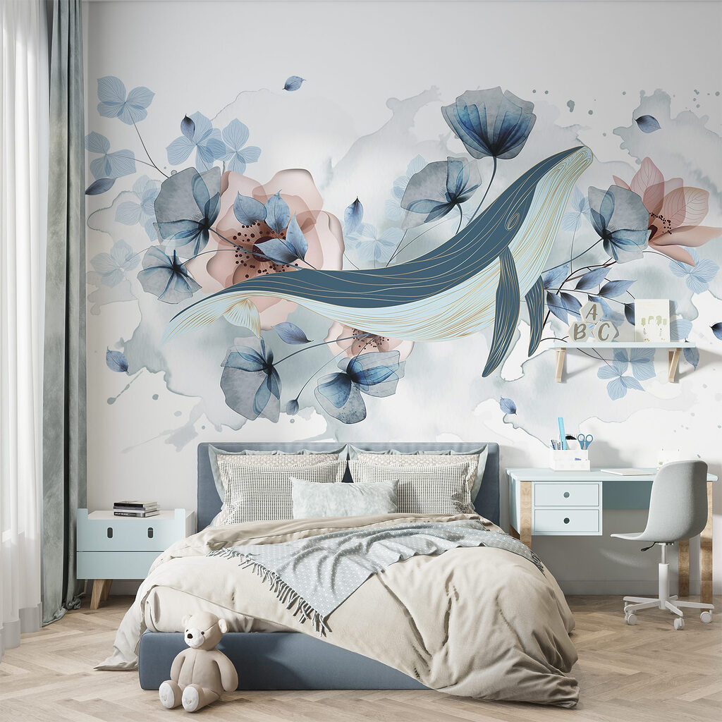Baleia entre flores azuis — interior 5
