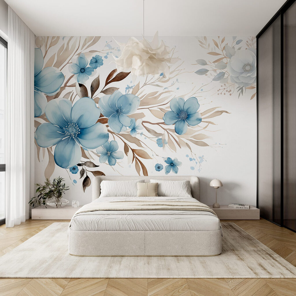 Flores azuis com ramos — interior 2