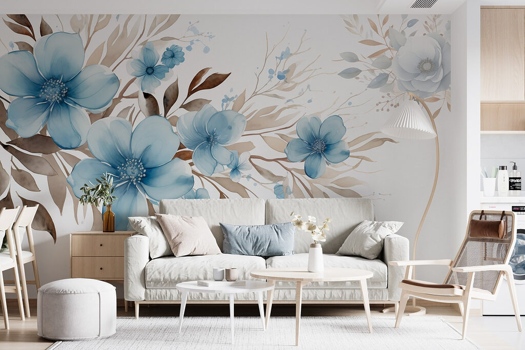 Flores azuis com ramos — interior 3