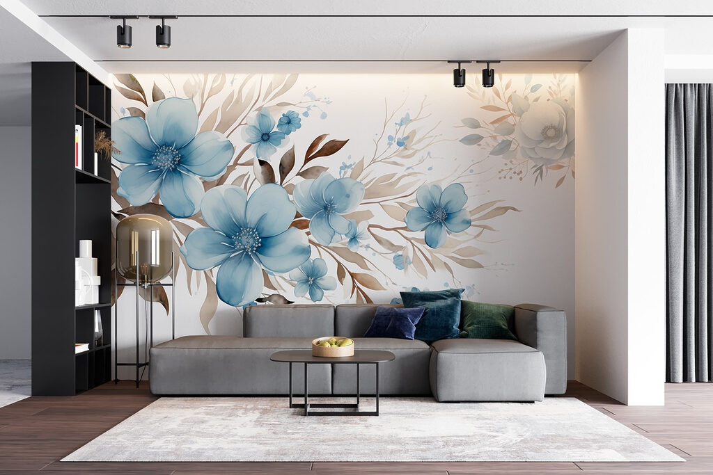 Flores azuis com ramos — interior 4