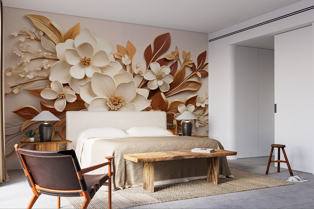 Flores com folhas cobreadas — interior 2