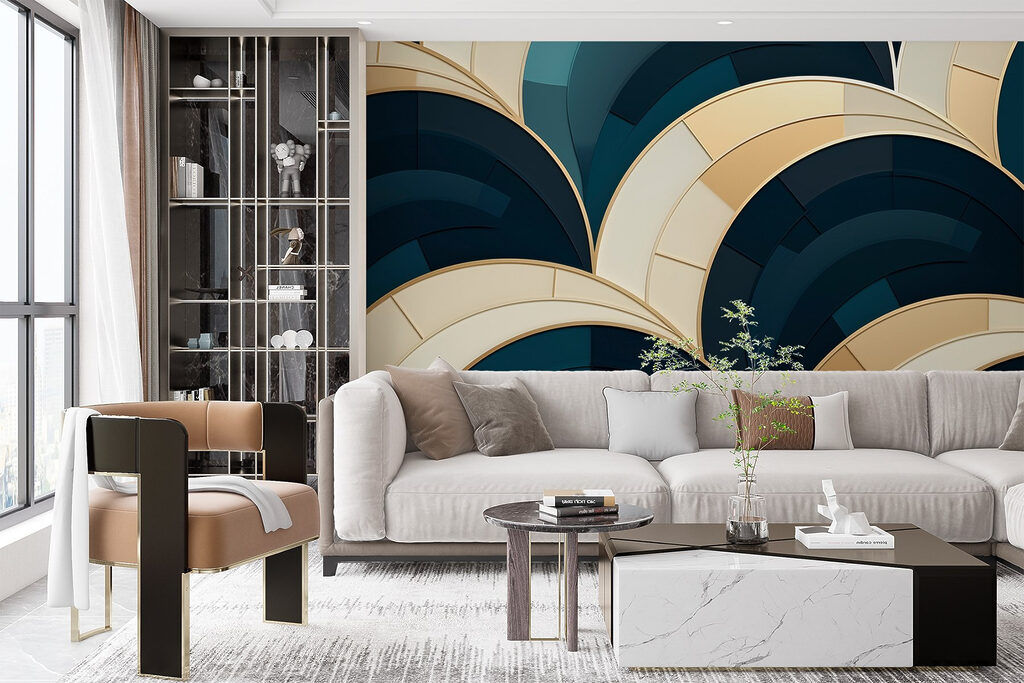 Arcos azuis com dourado — interior 4