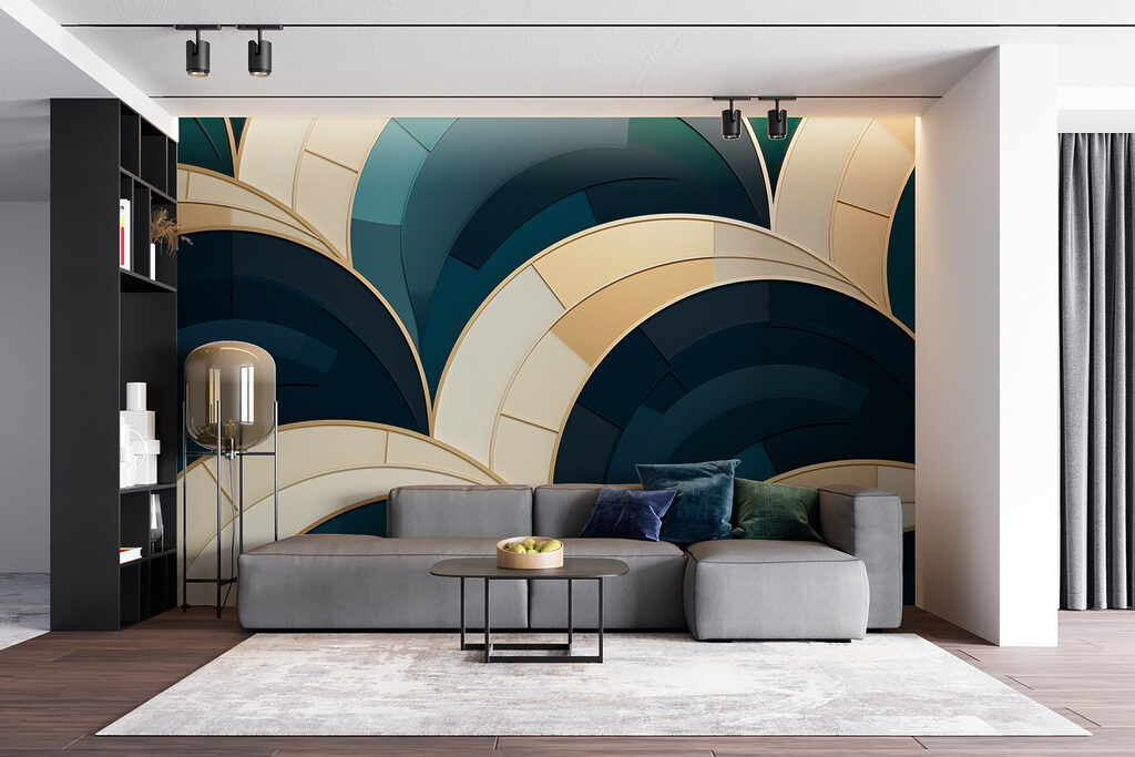 Arcos azuis com dourado — interior 5
