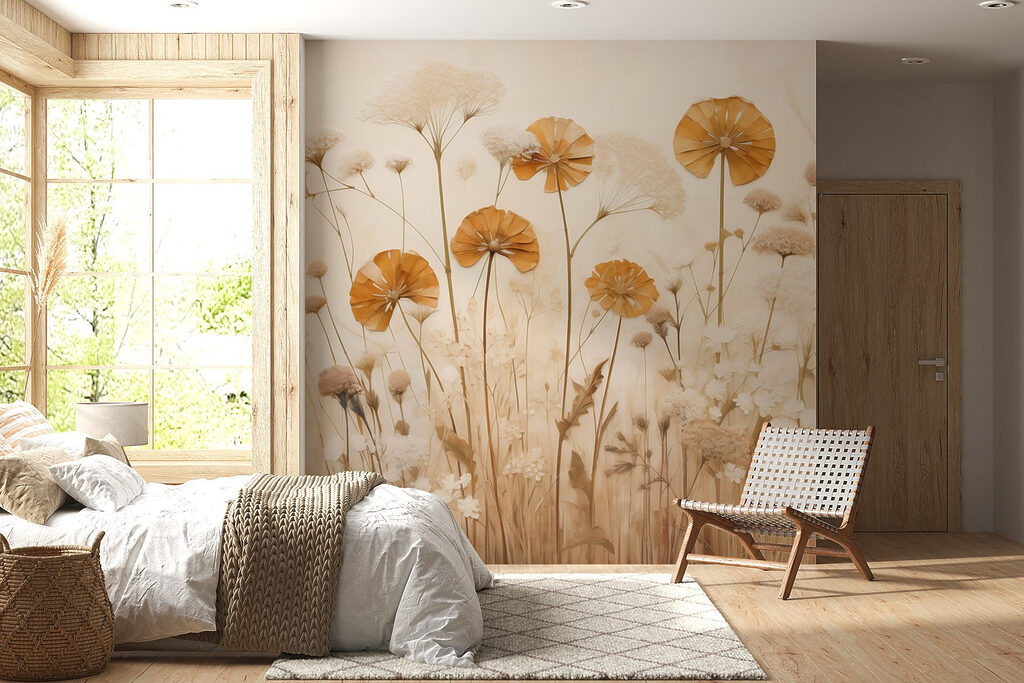 Flores douradas sobre erva — interior 4