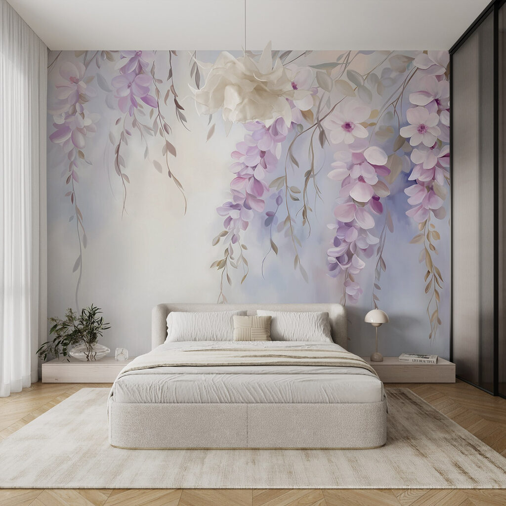 Flores lilás em cascata — interior 5