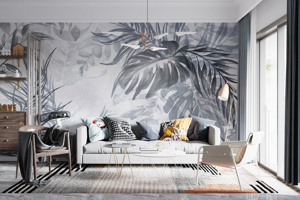 Folhas sobre tinta difusa — interior 4