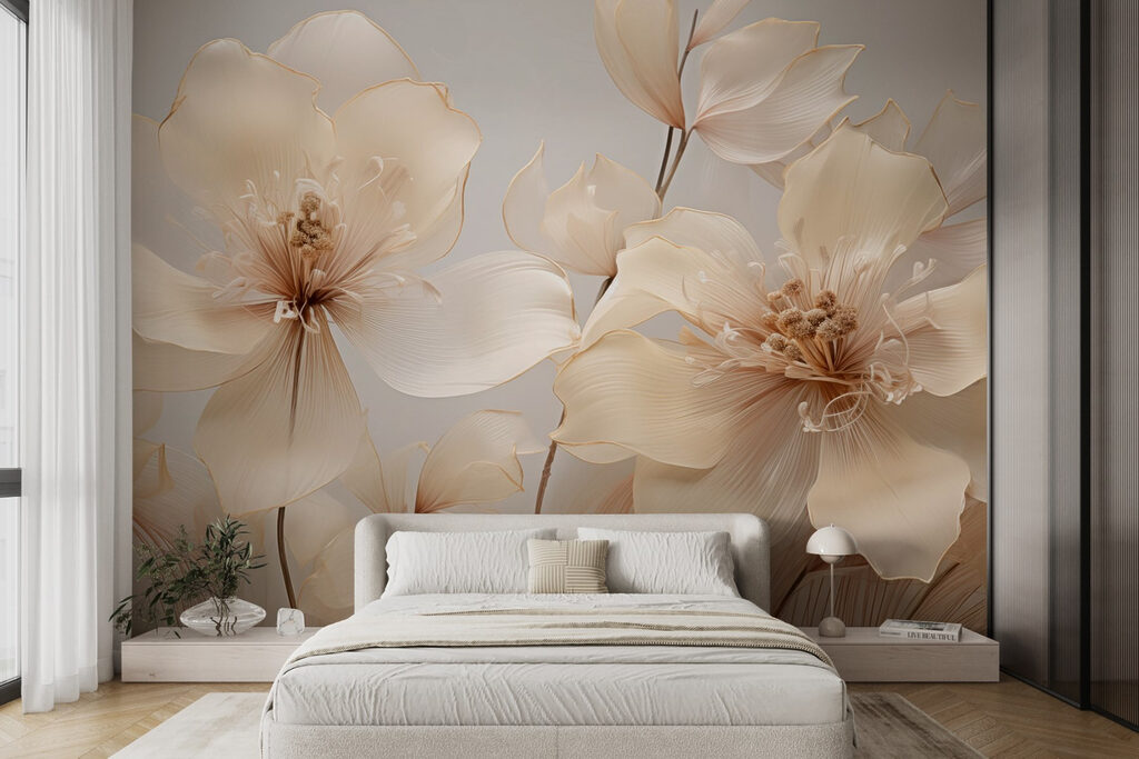 Flores claras sobre cinzento — interior 2