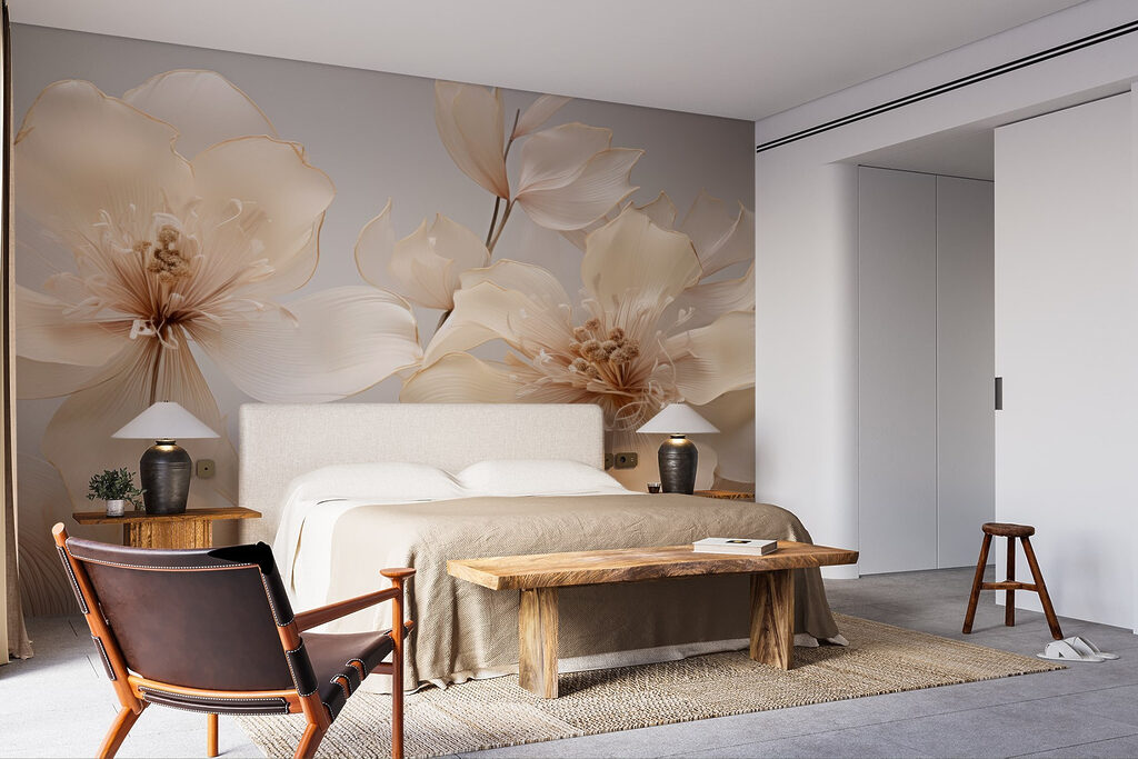 Flores claras sobre cinzento — interior 4