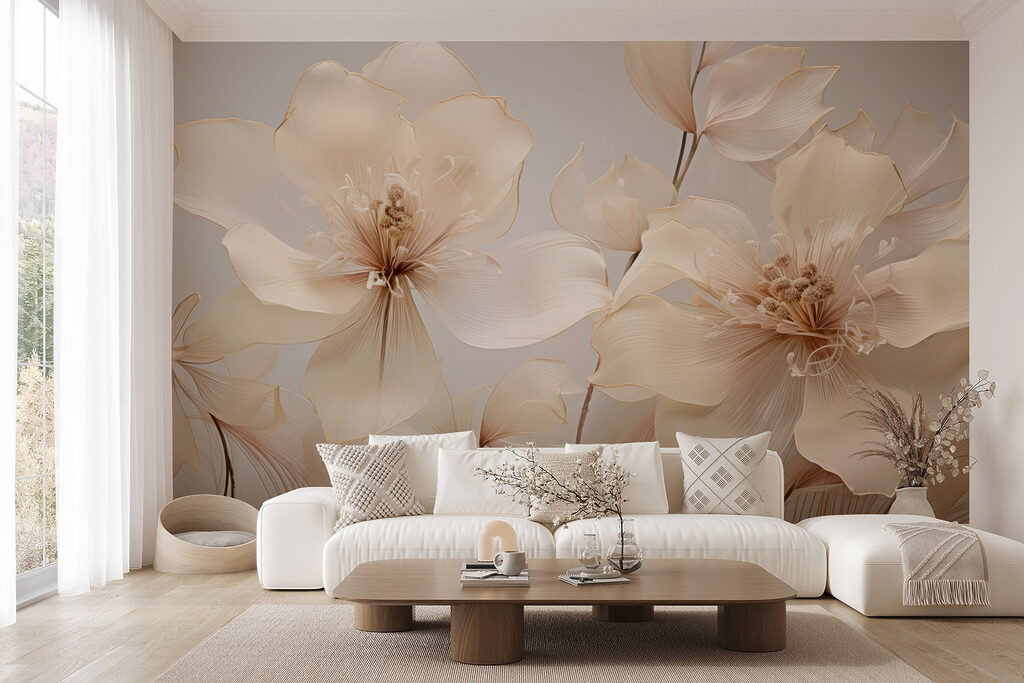 Flores claras sobre cinzento — interior 5