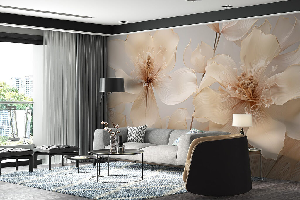 Flores claras sobre cinzento — interior 6