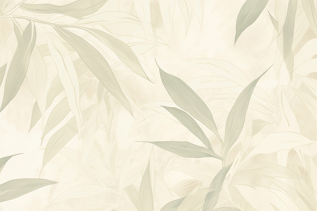 Folhas pálidas em verde-creme — design completo