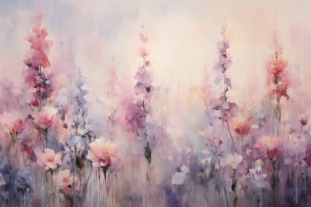 Flores rosa em pastel — design completo