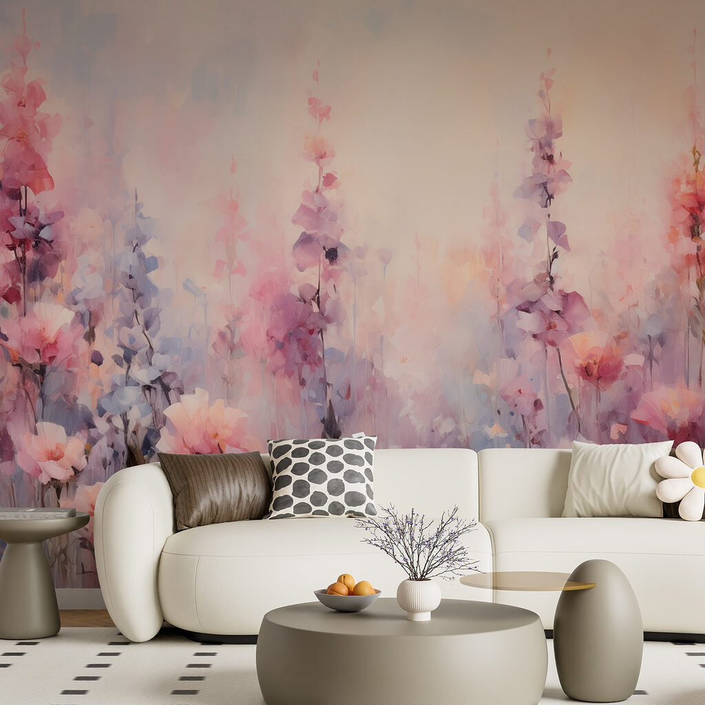 Flores rosa em pastel — interior 2