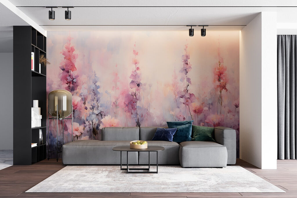 Flores rosa em pastel — interior 3