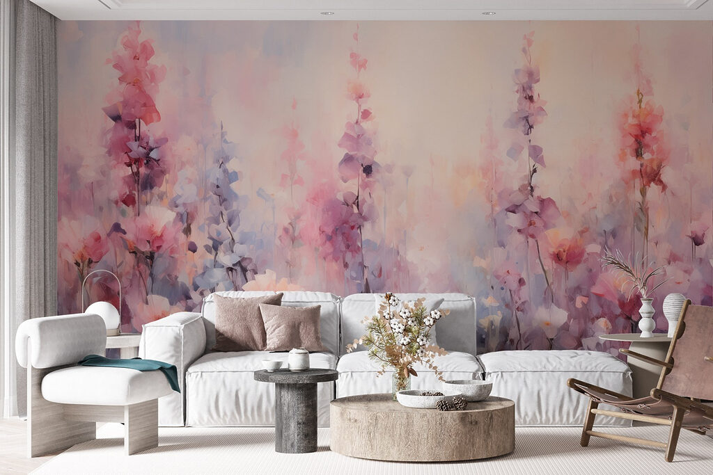 Flores rosa em pastel — interior 4