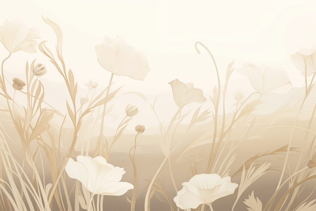 Flores e ervas claras — design completo