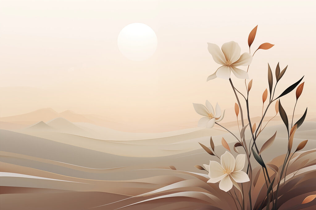 Flores no deserto — design completo