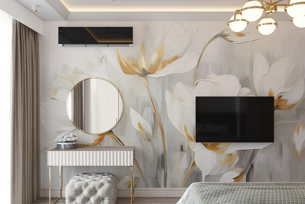 Tulipas brancas com dourado — interior 2