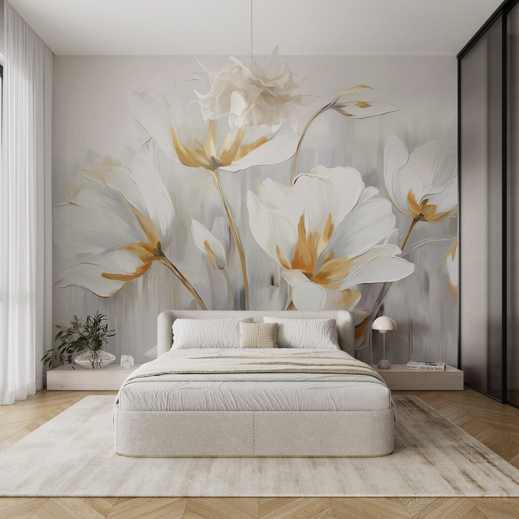 Tulipas brancas com dourado — interior 3