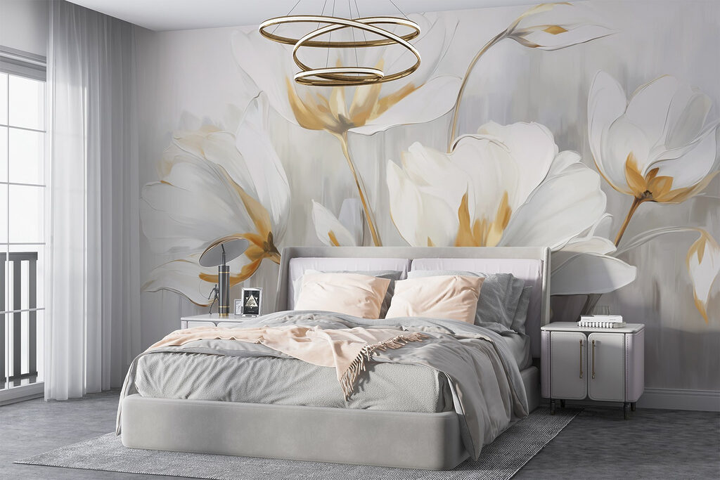 Tulipas brancas com dourado — interior 4
