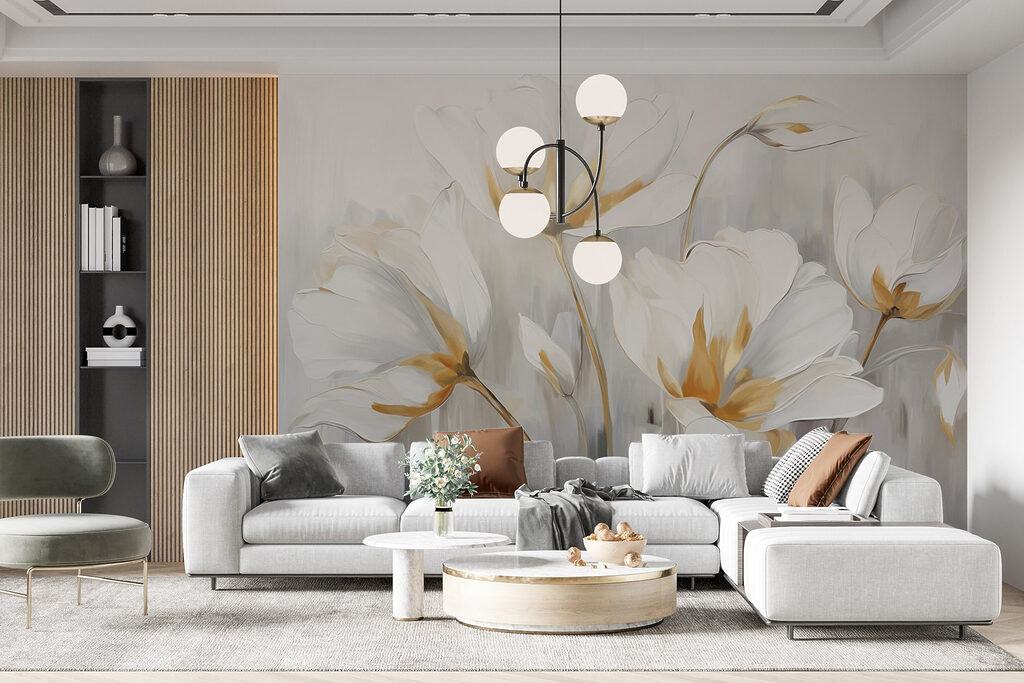 Tulipas brancas com dourado — interior 5