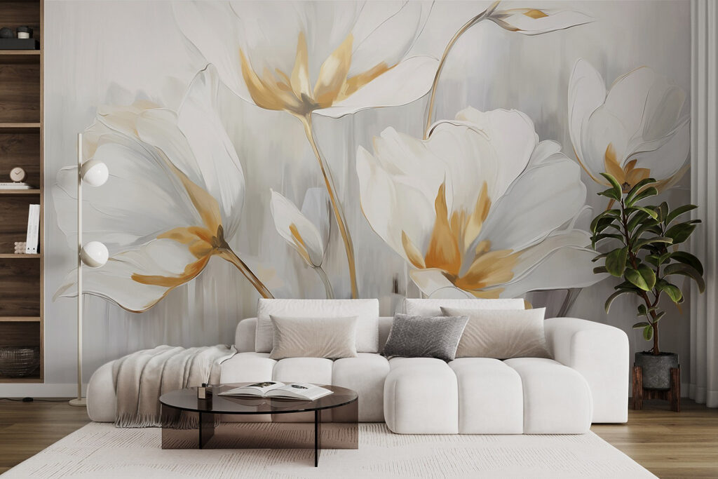 Tulipas brancas com dourado — interior 6
