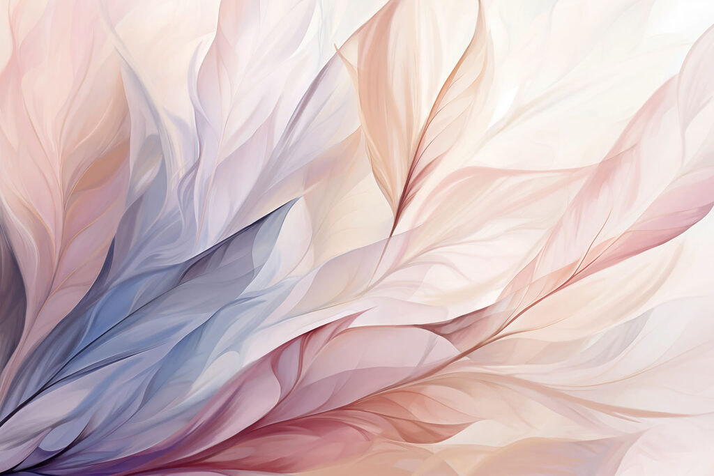 Folhas azuis e rosa — design completo