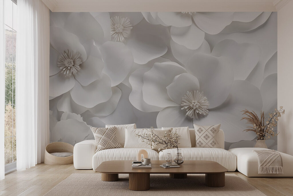 Flores brancas, pétalas largas — interior 6