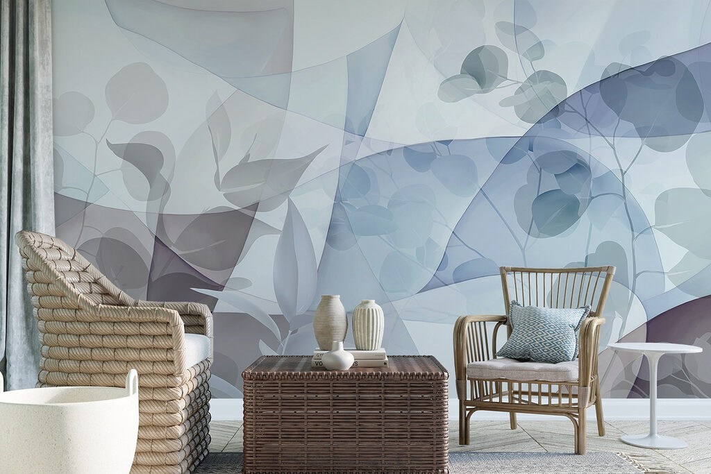 Manchas azuis com folhas — interior 4