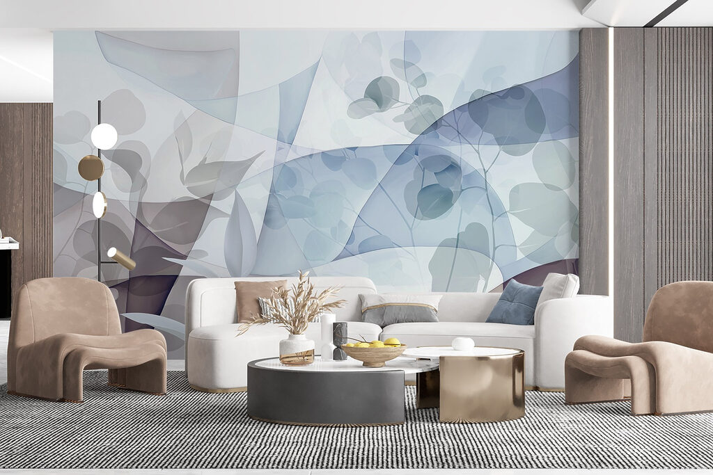 Manchas azuis com folhas — interior 5