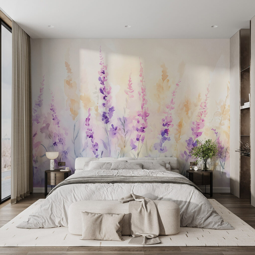 Flores esguias em aguarela — interior 1