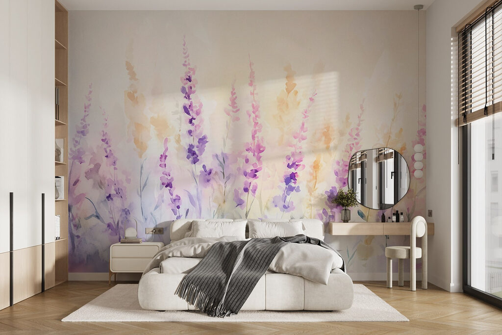 Flores esguias em aguarela — interior 2