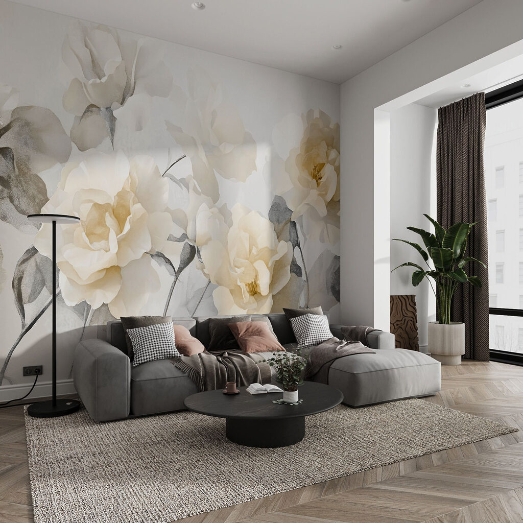 Rosas em aguarela — interior 1