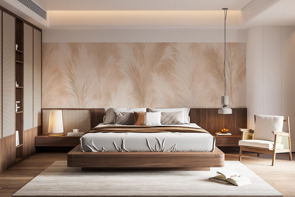 Plumas creme em campo — interior 2