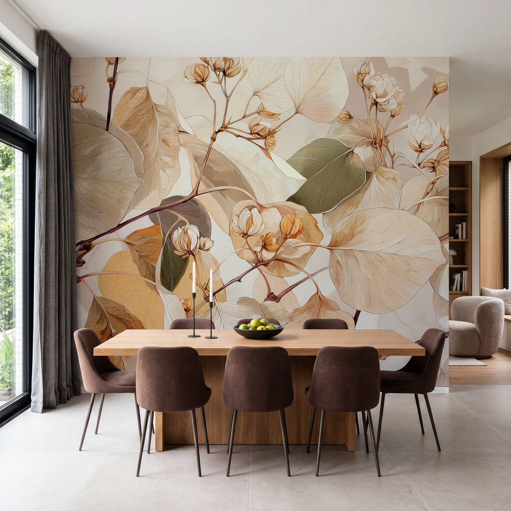 Folhas ocre em ramos — interior 2
