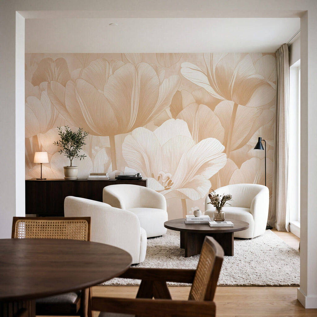 Tulipas claras em linhas — interior 1
