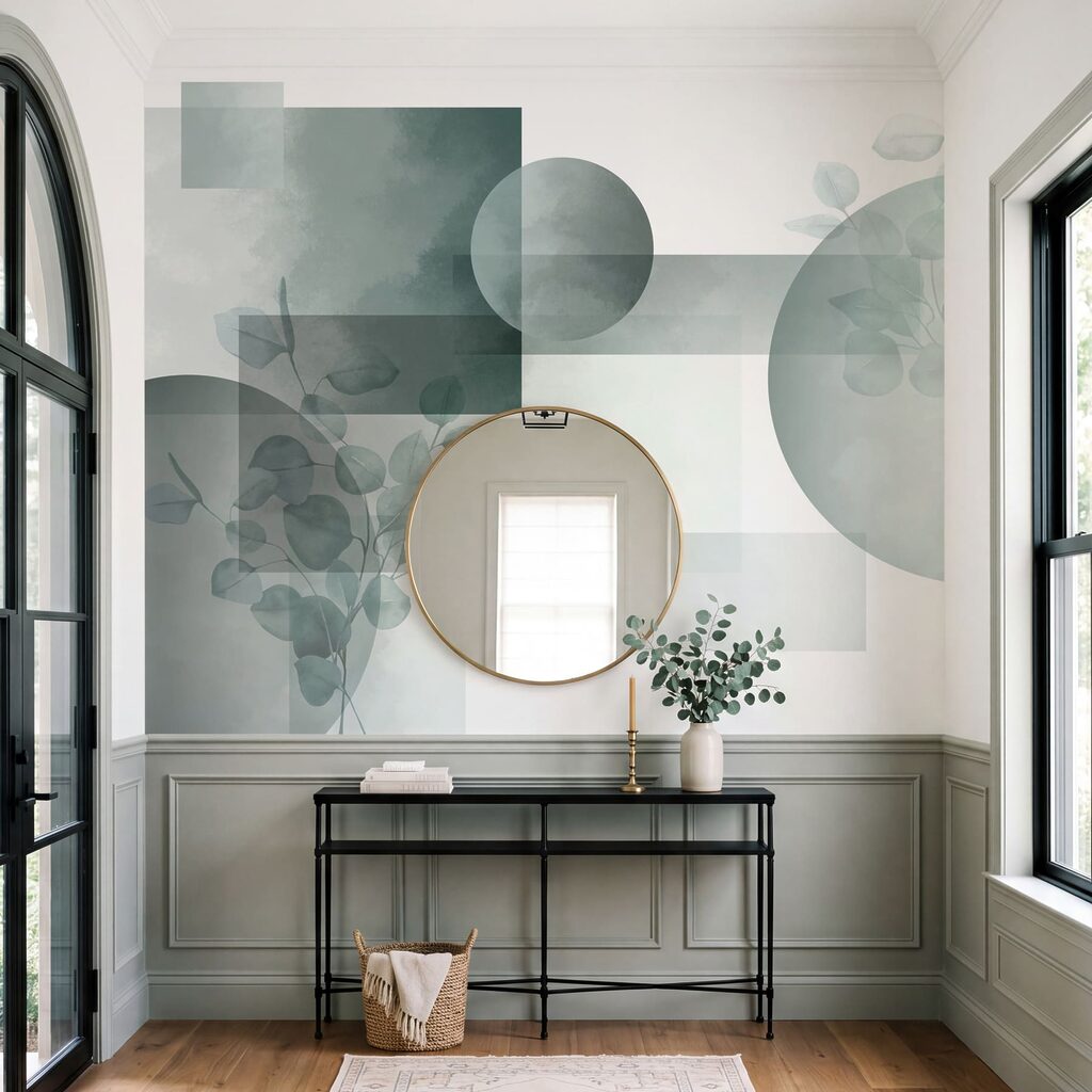 Formas verdes com folhas — interior 1