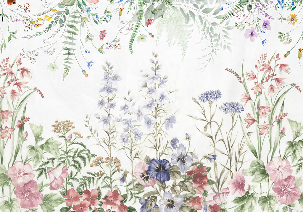 Jardim florido em branco — design completo