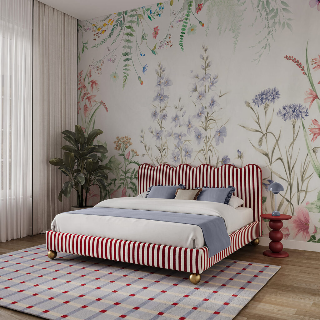Jardim florido em branco num interior