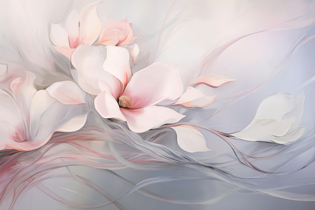 Flor rosa em ondas — design completo